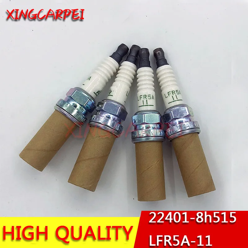 4pcs LFR5A-11 22401-8h515 Spark Plug fit for Nissan Armada Almera N16 V10 Primera P12 WP12 X-TRAIL T30 Patrol Y61 LFR5A11 6376