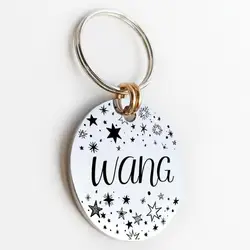 Personalizado gato cão id tag mw002 artístico fonte dupla face gravado para pequeno médio grande pet cão colar acessórios tags