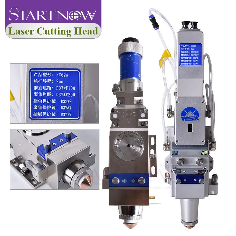 Startnow WSX KC15 NC30 Optic Autofocus Fiber Laser Cutting Head NC60 NC63 3KW 6KW F125mm F150mm F200mm Laser Cutting Head