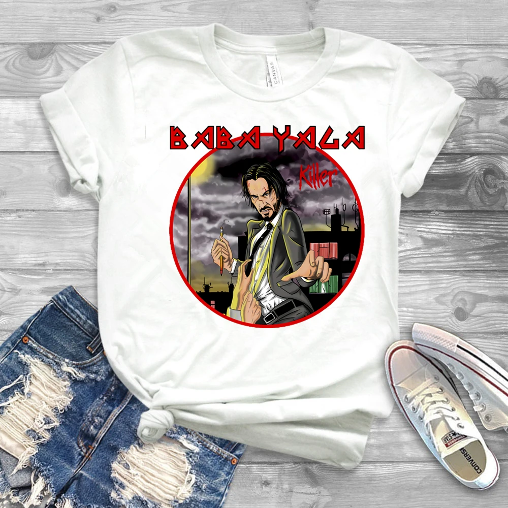 

2020 John Wick T-Shirt Baba Yaga Shirt Keanu Reeves Cult Movie Tee Cool Street Wear