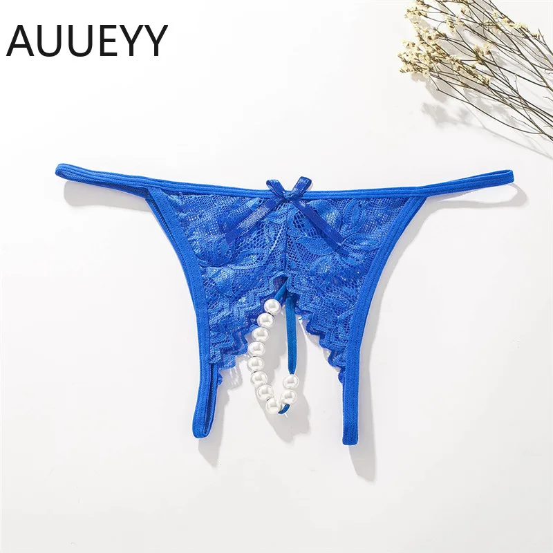 3 SIZE M L XL Hot Erotic Sexy Panties Open Crotch With Pearl Porn Lace Thongs And Briefs G Strings Underwear Women Sexy Lingerie