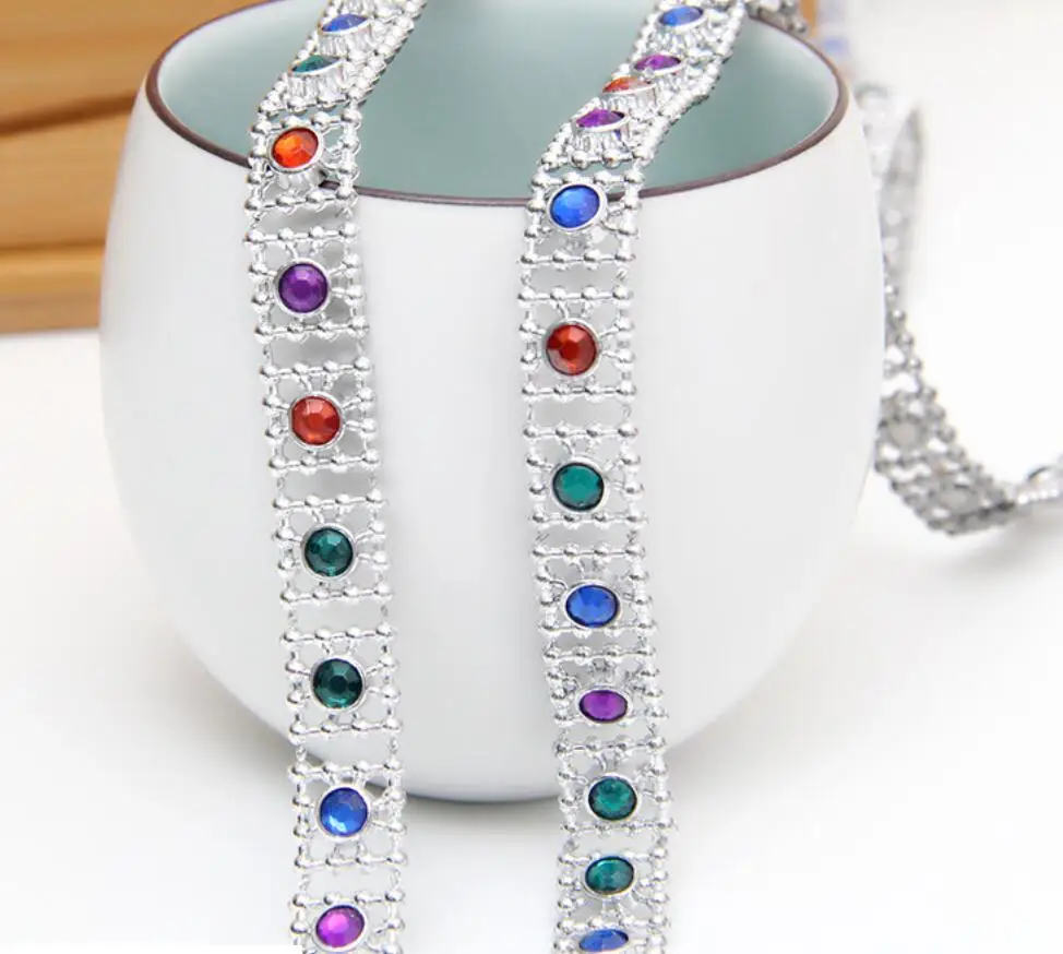 10Yard Square Colour Rhinestone Bendable Mesh Wrap Roll Trim For Sewing Apperal Bag Shoes Cap Party Holiday Venue Decoration