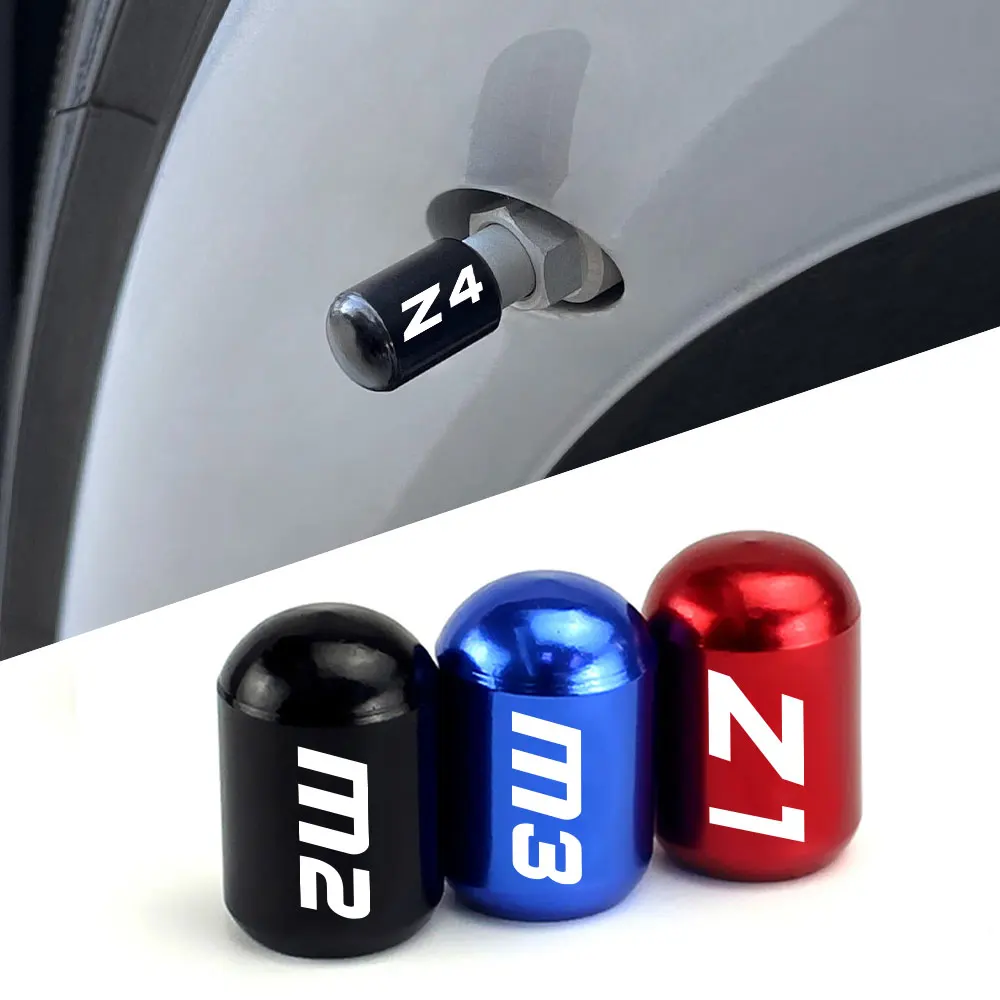 4PCS Car Tire Valve Cap Tools Roadster Exterior Accessories For BMW Z4 E85 Z1 Z3 E37 E38 Z8 E52 M1 M2 CS M3 M4 F83 M6 M5 F90 S38