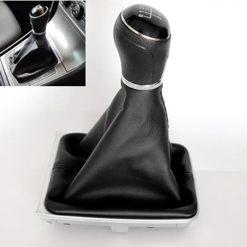 5 / 6 Speed Car Gear Shift Knob for VW Golf 7 A7 MK7 GTI GTD 2013 2014 2015 2016 2017 2018 Leather Gaiter Stick  Accessories