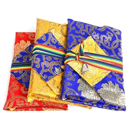 Luxury Large Tibetan-Style Scripture Book Bag Handwritten Table Pad Silk Satin Tablecloth Cover Cloth