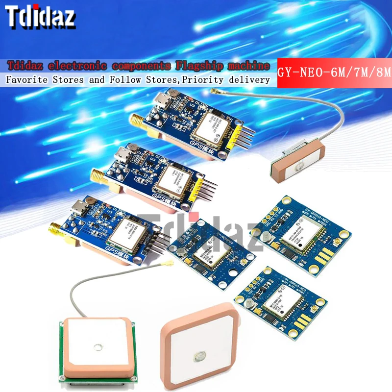 Modulo di GPS di GY-NEO-6M/7M/8M GY-NEO6MV2 il nuovo modulo NEO6MV2 di GPS di NEO-6M con la grande antenna di EEPROM MWC APM2.5 arduino di controllo