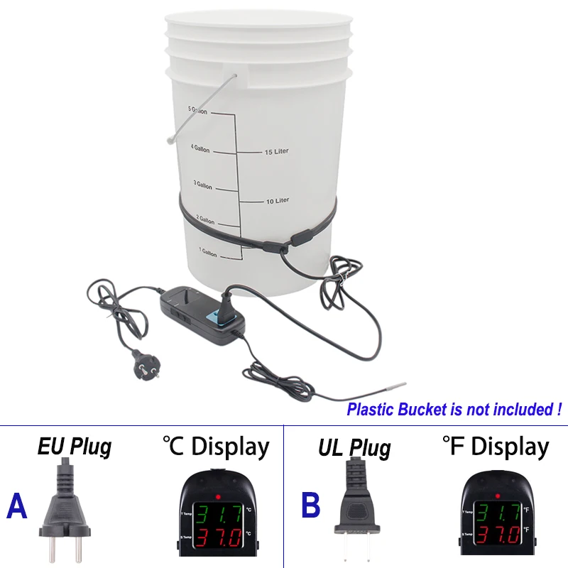 Homebrew Fermentation Temperature Controller + Brew Heating Belt for Beer Wine Spirits 25Watt 220V/110V EU/US Plug