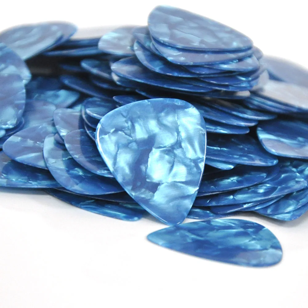 Lots of 50pcs Sky Blue Pearl Medium 0.71mm Celluloid Guitar Picks Plectrums