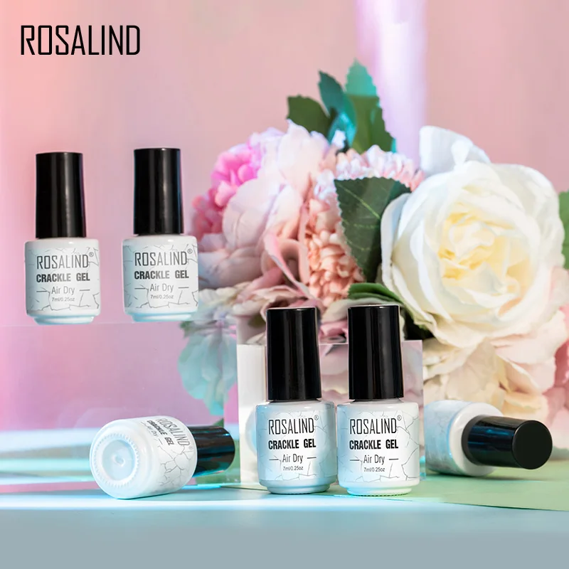 ROSALIND Cracked Nail Polishing Gel Quick-Dry Weathered Burst Phototherapy Glue Nail Poly UV Cracked Enamel Semi Permanent 7ml