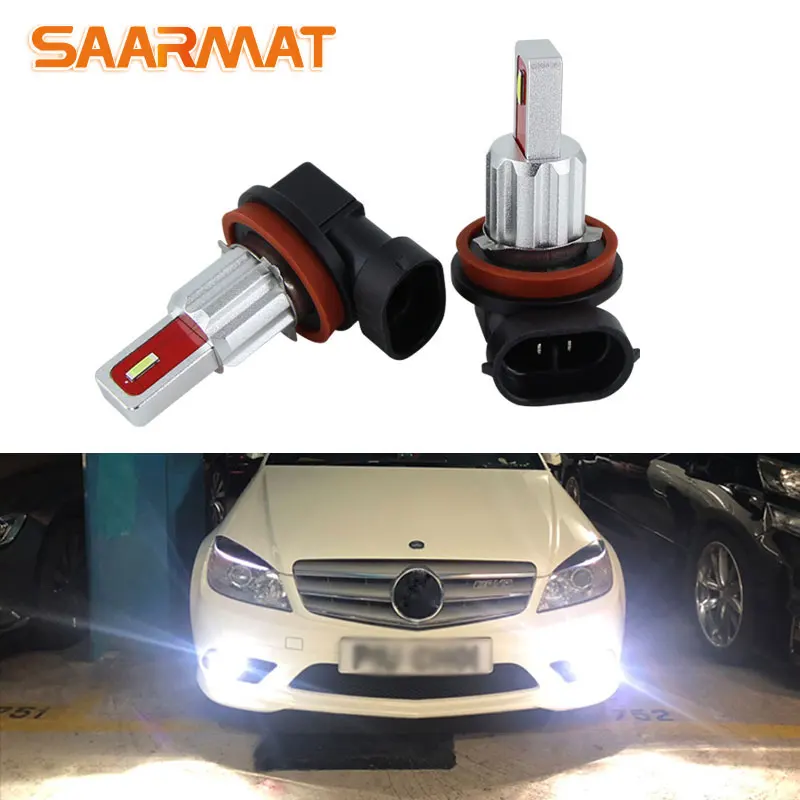 2x Canbus H11 H8 H9 LED Fog Light Bulb For Mercedes Benz W211 W210 W124 AMG CLA W212 W202 W205 W220 W213 W176 ML CLK  White