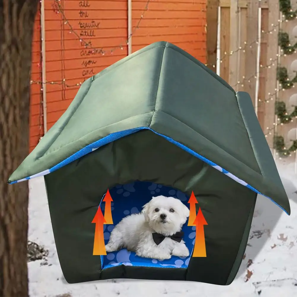 Pet Dog House Outdoor Foldable Dog Cat House Winter Warmer Waterproof Dog House Kennel Nest For Pets Puppy Dog Cat Sleeping Bed