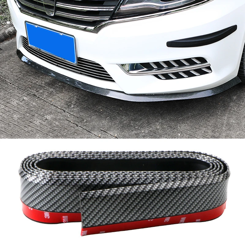 

2.5M Carbon Fiber Car Front Bumper Stickers Car Protectors Front Shovel Trim Exterior Mouldings Anti-Scratch Strip