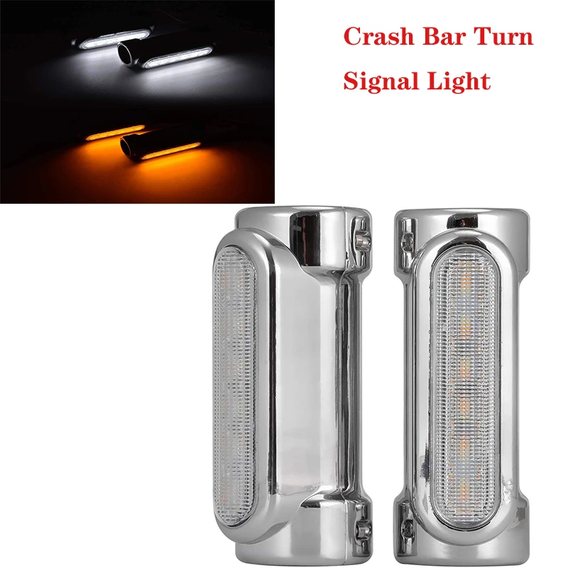 

Уличные скользящие фонари для защиты двигателя, белый янтарный цвет, 1,3 дюйма, Шоссейная панель, подвижные фонари для Harley