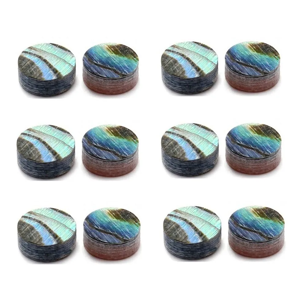 12 PCS Abalone Shell Guitar Fretboard Dots Green Abalone Inlay Dots For Electric Guitar  Bass Ukulele Banjo Mandolin DIY Handmad