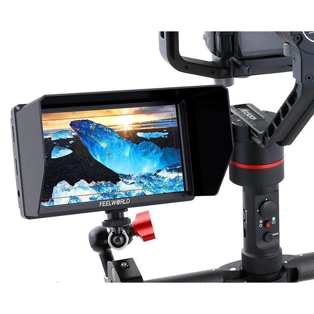 FEELWORLD S55 5.5 Inch DSLR Camera Field Monitor IPS 1280x720 Support 4K HDMI Input Output Tilt Arm 8.4V DC Power Output