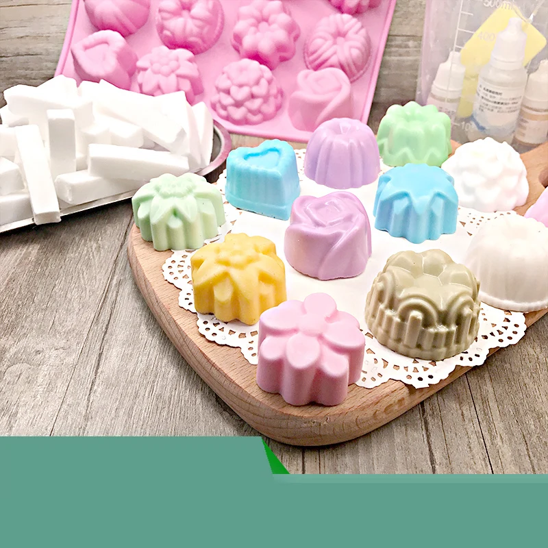 Natural Handmade Soap Making Tools Set Multi-function Cartoon Chocolate Silicone Mould Baby Soap Making Supplies Cake Mold LA442