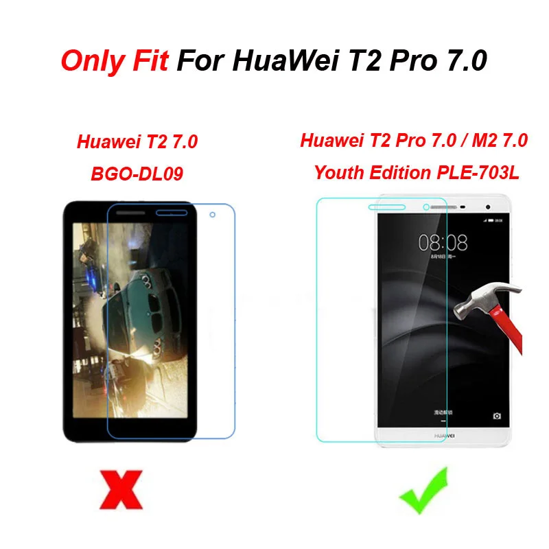 For Huawei MediaPad M2 Lite 7.0 PLE-703L Screen Protector Glass For T2 Pro 7
