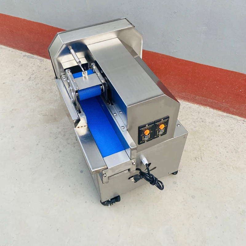 Cuchillos de pepino, pimiento rojo fresco, hojas de espinaca, cortador de verduras, máquina cortadora de verduras eléctrica en rodajas, trituradas y en cubitos