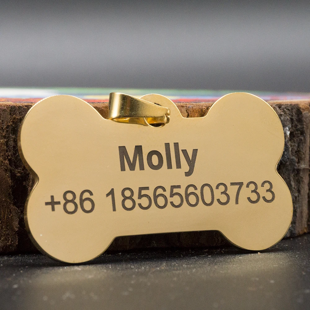 Funny Custom Dog ID tag Stainless Steel Name Tag for Dogs Cats Puppies Collar Anti-Lost Dog Supplies Pet Products