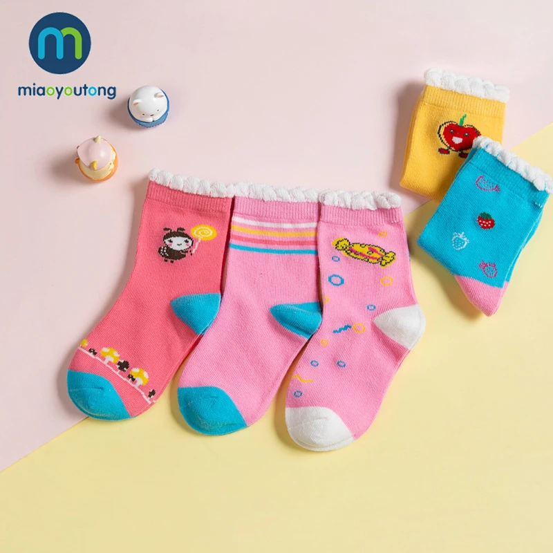 5 Pair Jacquard Rainbow Comfort Warm Cotton High Quality Child Boy Newborn Socks Kids Girl Baby Socks Miaoyoutong