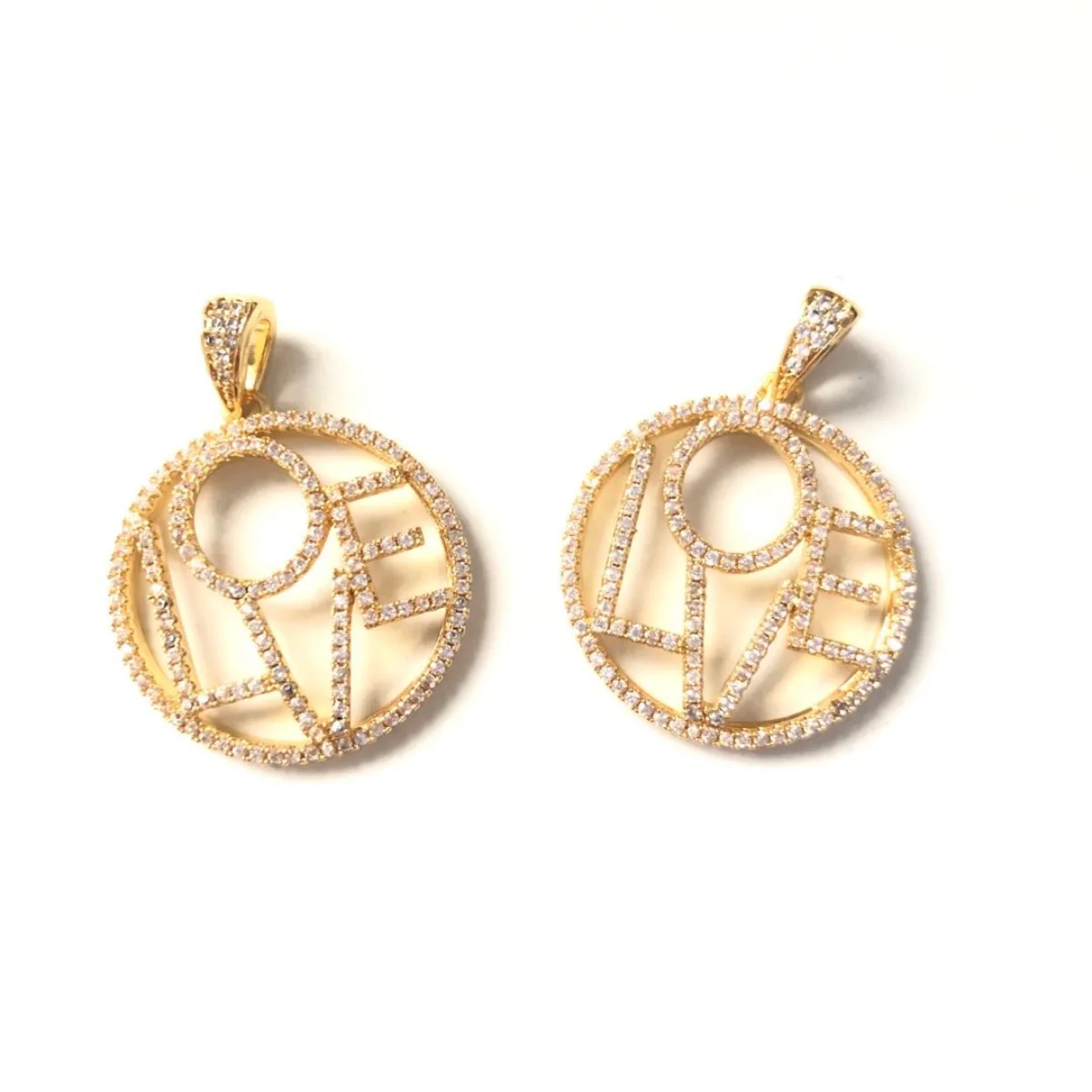 5pcs LOVE Words Charm for Jewelry Making Bling Rhinestone Pave Letter Pendant Women Bracelet Necklace Earring Keychain Accessory