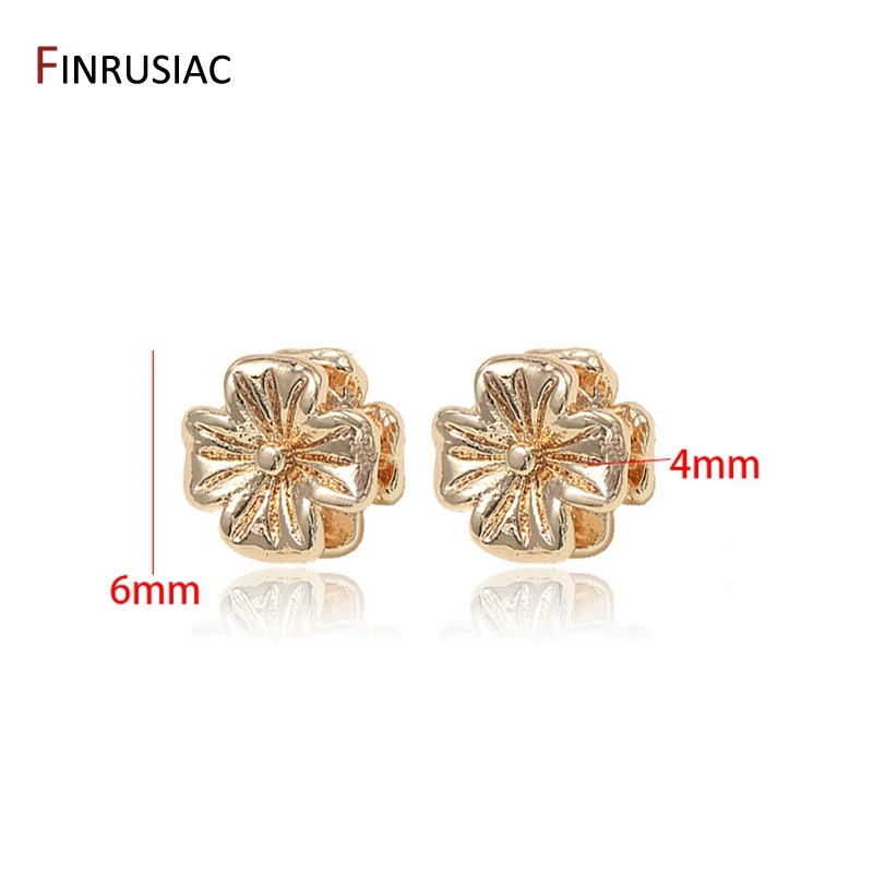 DIY Jewelry Beads Accessories Brass Metal Gold Plated Flower Spacer Beads For Jewellery Making Supplies