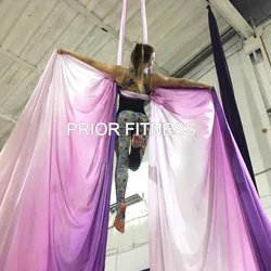 Prior Fitness-Colorful Flying Aerial Silks Yoga Sling Extension Straps Ombre Sling, Antigravity Nylon Ariel Yoga Swing, 16Yards,