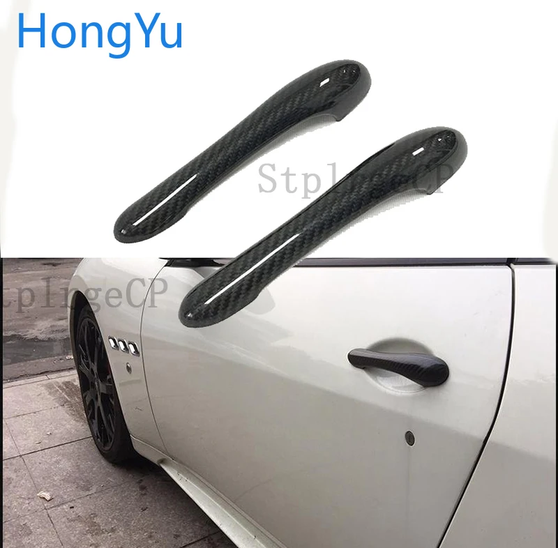 For Maserati GranTurismo S MC GT GTS Coupe 2DOOR Exterior Carbon Fiber Made Door Handle Cover Sticker Decorations Overlay Trim