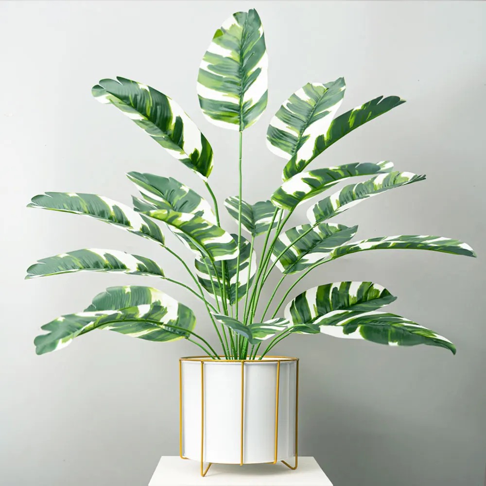 

75cm 18Heads Artificial Banana Tree Large Fake Plants Tropical Monstera Leaves Plastic Palm Foliage for Indoor Home Garden Decor