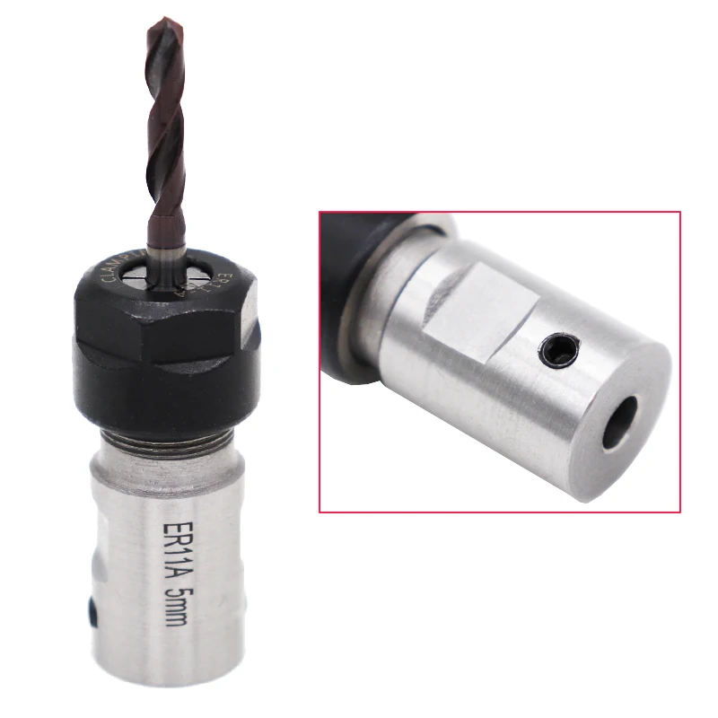 1PCS ER11 Chuck spindle motor shaft extension rod spindle collet lathe tools spindle cutter rod ER11A 5mm  holder
