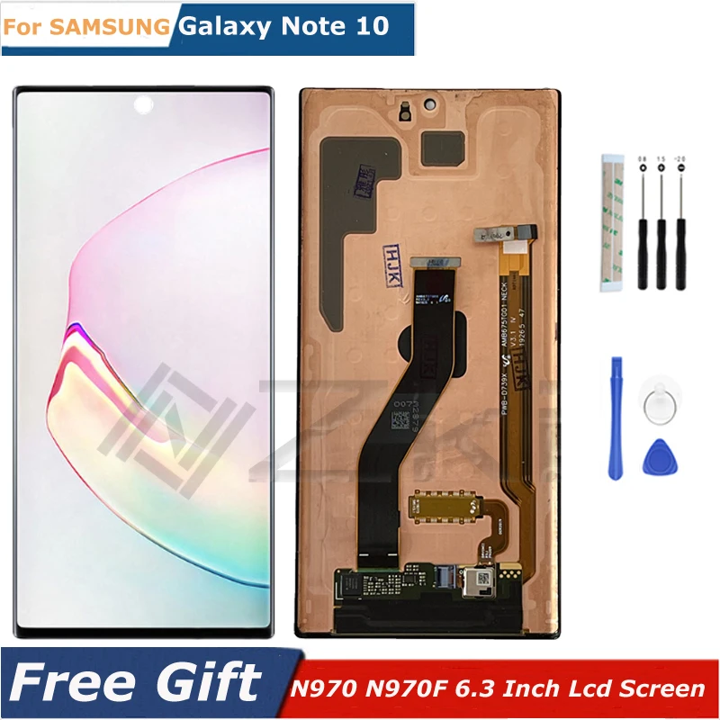 

Super Amoled For Samsung Galaxy Note 10 LCD Display Replacement Touch Screen With Tool N970F Frame N9700 5G Digitizer Assembly