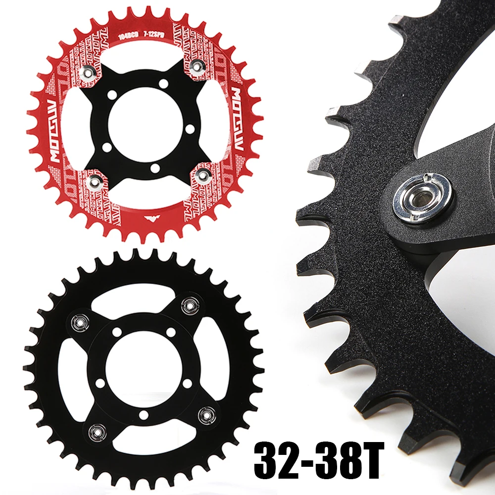 104BCD E-bike Chainring + Adapter For Bafang BBS01 BBS02 Mid Drive Motor Electric Bicycle Aluminum Alloy 32T 34T 36T 38T