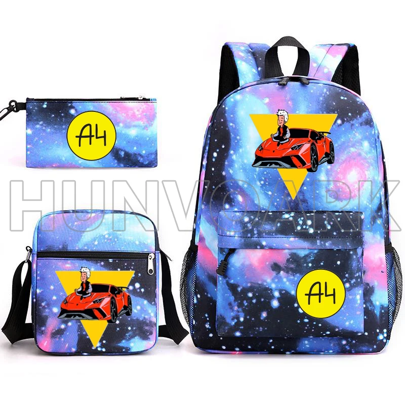 3pcs/Set Men Women Travel Backpacks Printing Shoulder Bag Backpack A4 Vlad paper School bags for Teenage Boys Students mochilas