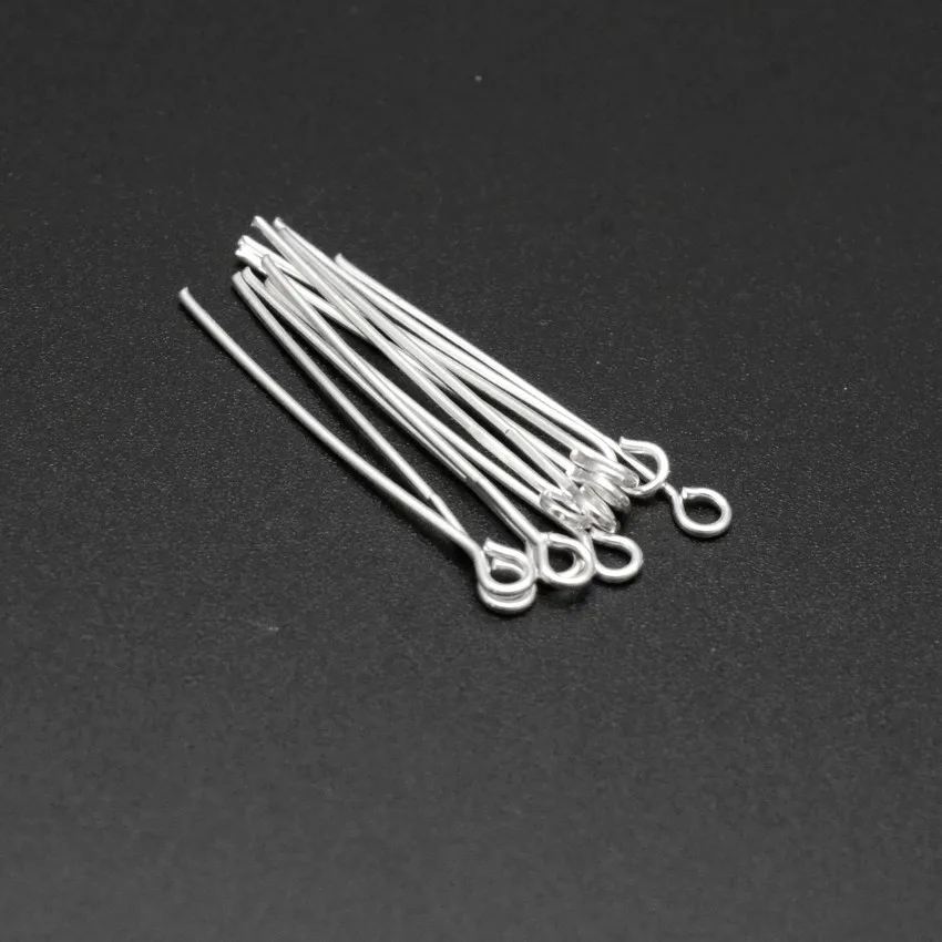 100-200pcs/bag 20-50mm Eye Head Pins Findings Dia 0.7mm Gold/Silver/Rhodium/bronze Eye Pins For Jewelry Making Accessories