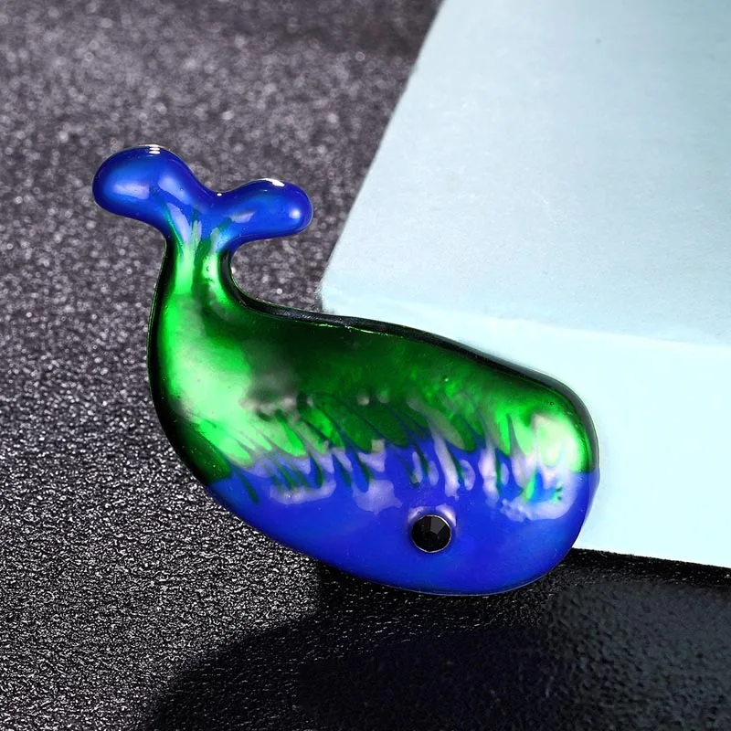 Zlxgirl Blue mix color Enamel whale animal brooch jewelry for men fashion punk Hijab Pins Clothes Suit Accessories hats pins