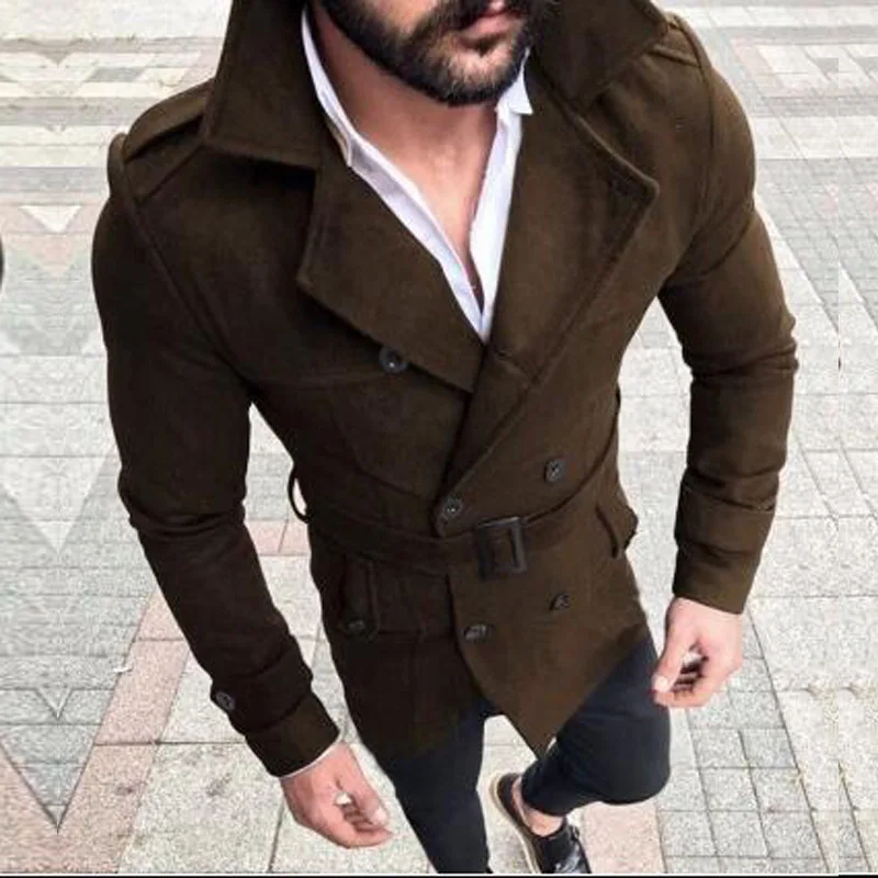 

2022 Men Fashion Jackets Men Slim Fits Coats Business Mens Long Winter Windproof Outwears