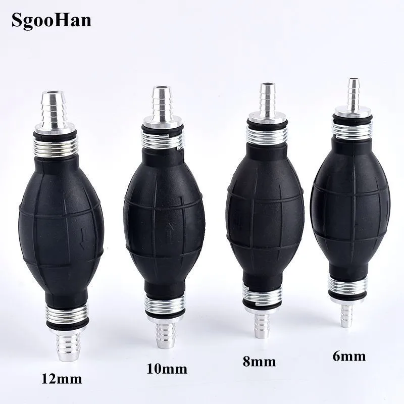 6/8/10/12mm  Universal Hand Fuel Pump Rubber Manual Transfer Liquid Gasoline Petrol Diesel Hand Primer Bulb Tube Aluminum