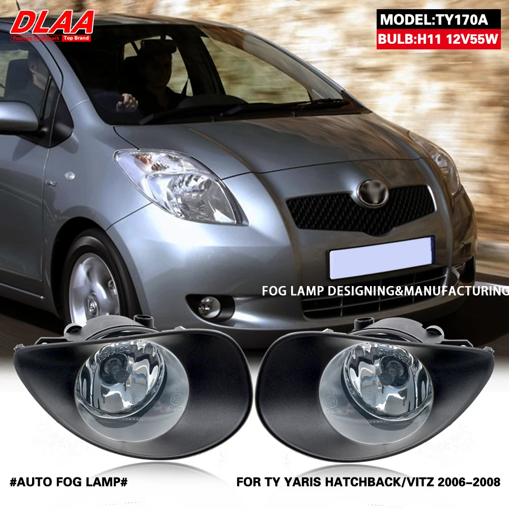 

DLAA для хэтчбека YARIS VITZ 2006 2007 2008 передние противотуманные фары s автостайлинг точесветильник Противотуманные фары с переключателем-1 пара