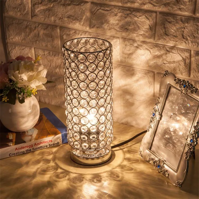 

Crystal Table Lamp, Bedside Night Light, Bedroom, Living Room, Home Decoration, Elegant, E27