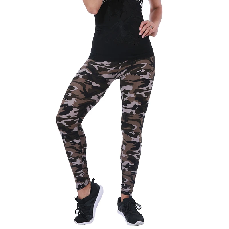 Mallas de camuflaje para mujer, Leggings ajustados de alta elasticidad, pantalón de ocio adelgazante para primavera y otoño, nuevas marcas