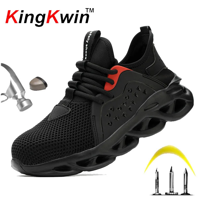 

Breathable Wear Safety Shoes Men Casual Safety Shoes Anti-smashing Stab Safety Work Boots for Training and Working Constrction