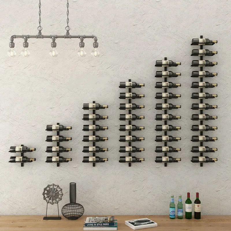 Wine Racks Iron Creative Wine Holder Household Wall Mount Champagne Bottle Shelf Whisky Wine Rack Home Christmas Decoration