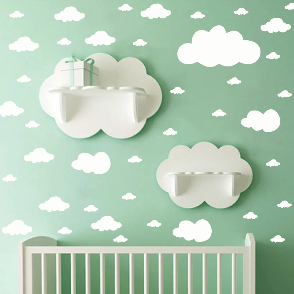 68 Pcs Cloud Wall Sticker Diy Home Decor For Ceiling Glass TV Background Wall Vinyl Mural Peel & Stick Waterpoof Art Wallpaper