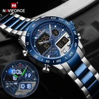 NAVIFORCE-Reloj de pulsera de cuarzo para hombre, Digital militar cronógrafo deportivo, con correa de acero, marca de lujo