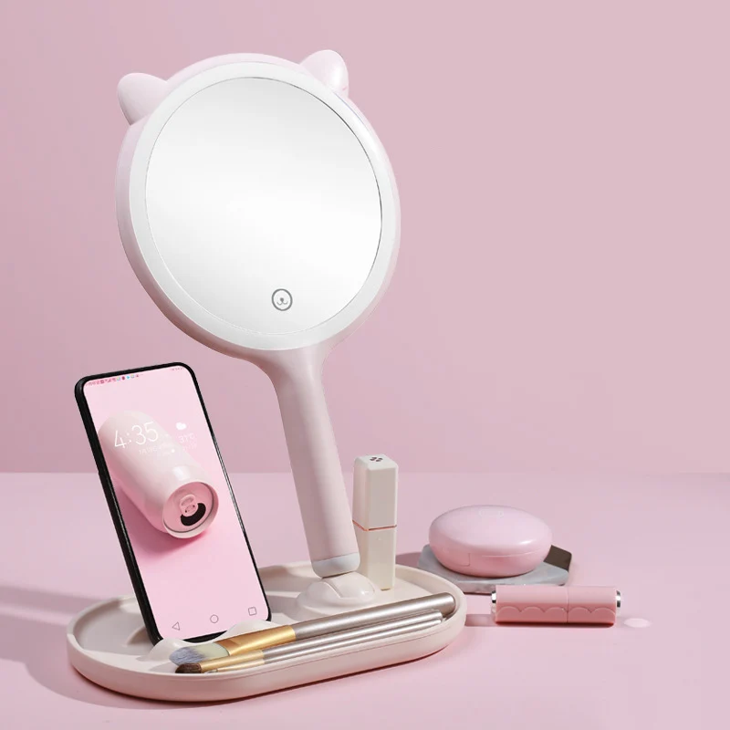 

LED Makeup Mirror 5x Magnifying With Touch Screen Adjustable LED Light, Lighted Vanity Cosmetic Mirror