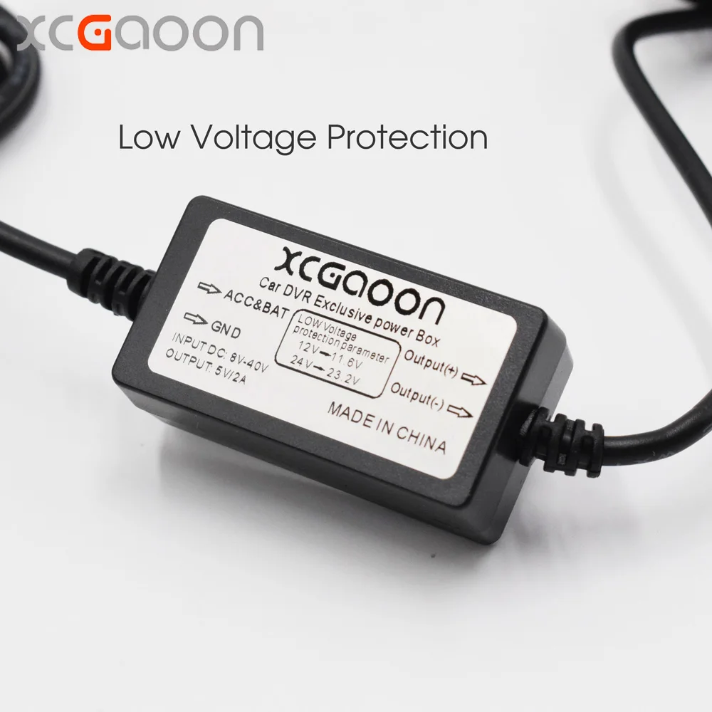 XCGaoon-وحدة محول تيار مستمر للسيارة ، إدخال 12 فولت 24 فولت 5 فولت 2 أمبير مع كابل USB صغير (مستقيم) ، حماية منخفضة الجهد ، طول 3.1 متر