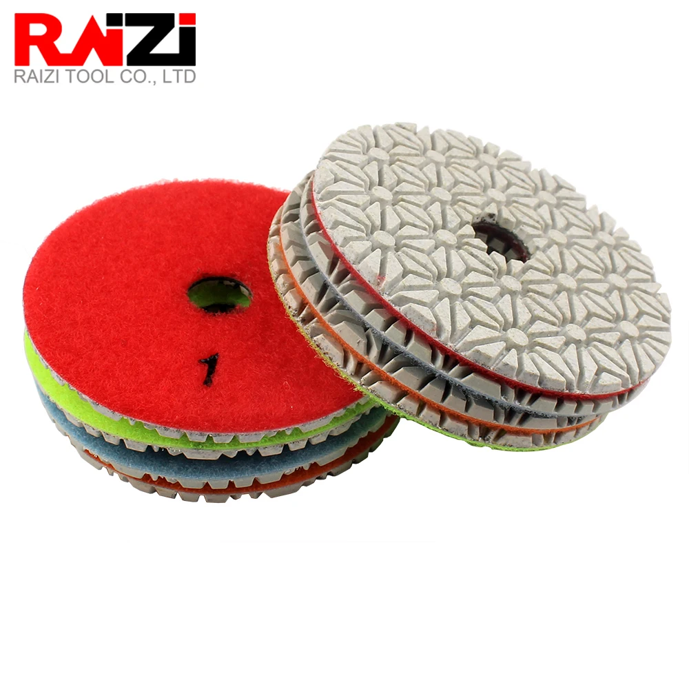 Raizi 100 mm 3 Step Wet Diamond Polishing Pads kit for Granite Marble Stone Abrasive Sanding Discs