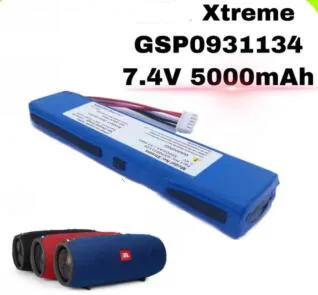 

Free shipping GSP0931134 7.4V 5000MAH Lithium battery for J.B.L xtreme bluetooth mini speaker li-po battery 0931134 *2