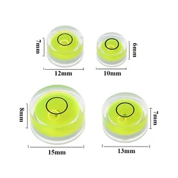 5PC Precision Circular Mini Wasserwaage Bubble Meter Bubble Level Level Bullseye Level Horizontales Lineal Messwerkzeug