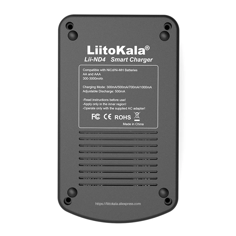 VeitoKala Lii-ND4 Chargeur Nilaissée/Cd chargeur aa aaa Affichage LCD et Testez la capacité de la batterie Pour les batteries 1.2V aa aaa et 9V.